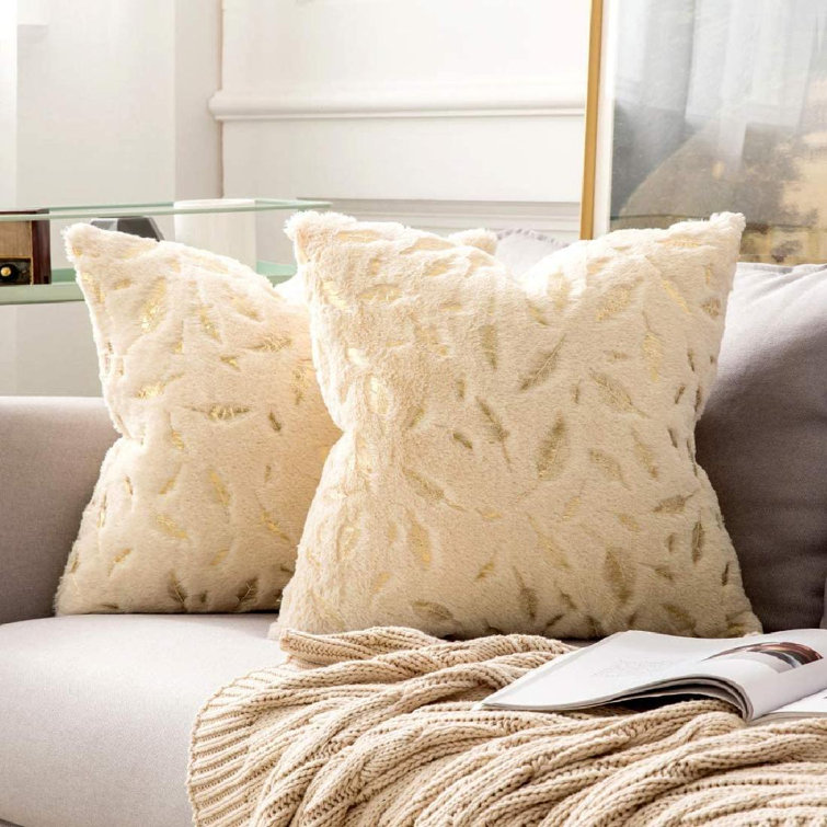 Cream fur outlet pillow